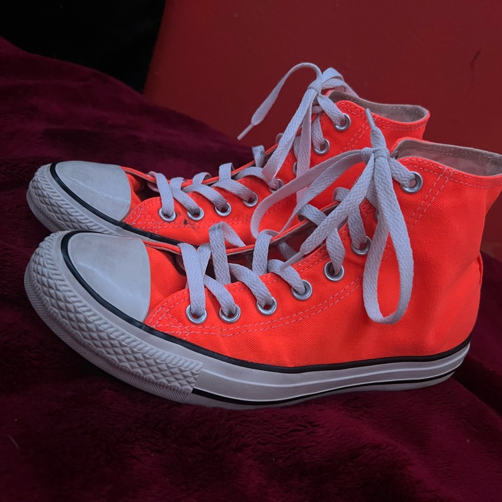 Converse Orange Athletic High-Top Sneakers